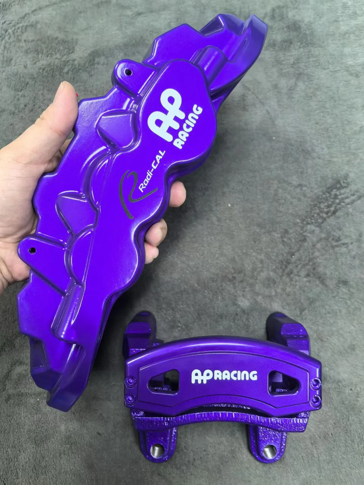 Custom purple finished calipers for Toyota Alphard 40 series, front AP852 and rear big rotor setup