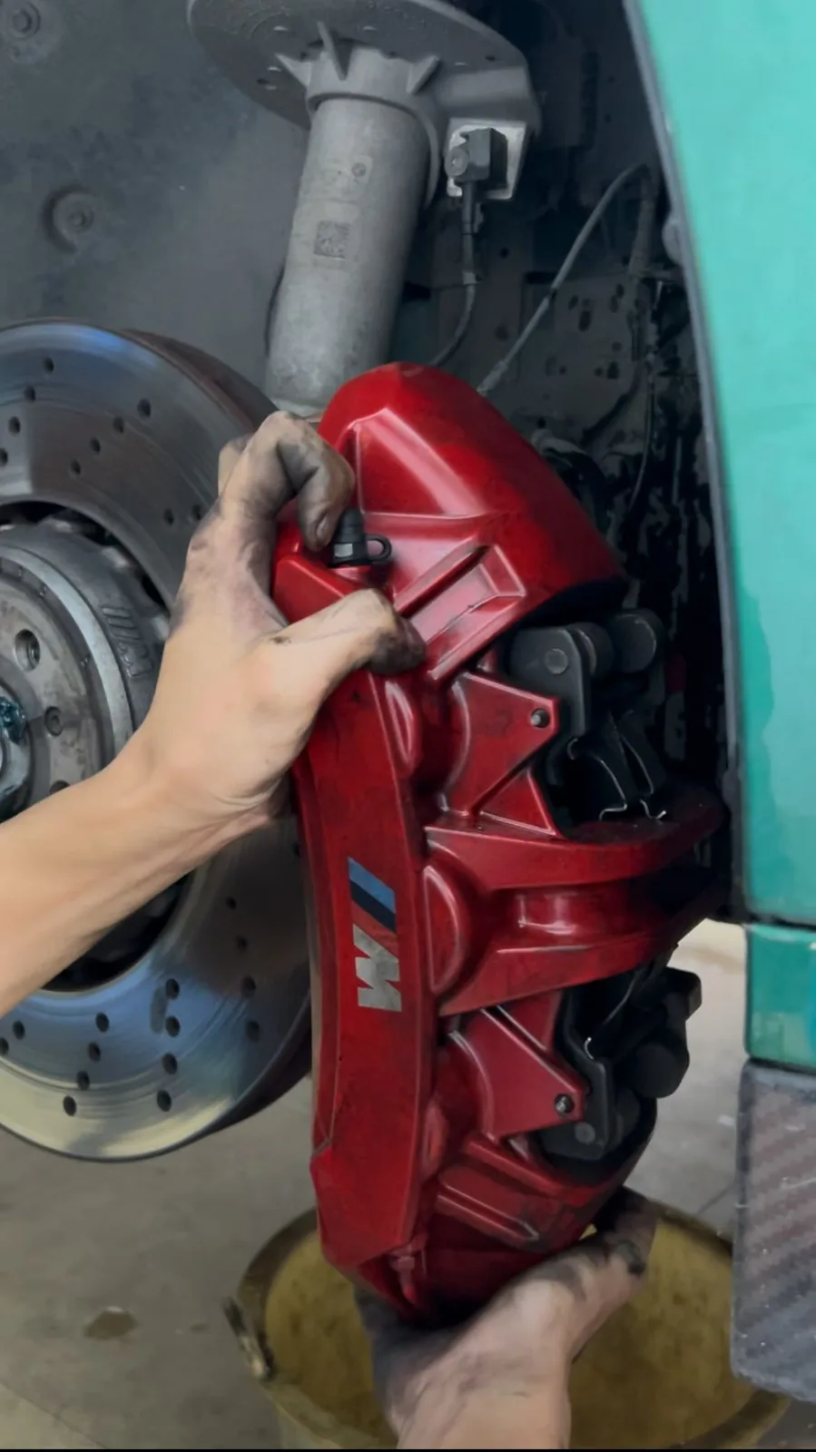 BMW M3 factory M caliper deep service during brake judder repair