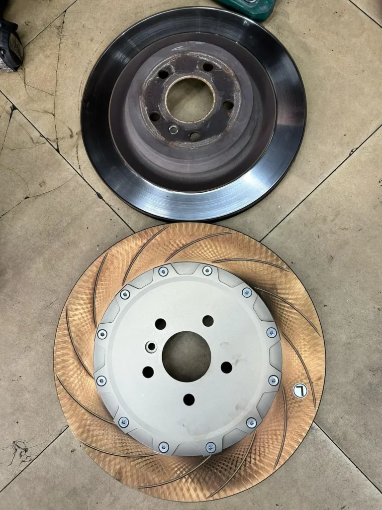 OEM rotor vs VINIC 410mm big brake rotor size comparison