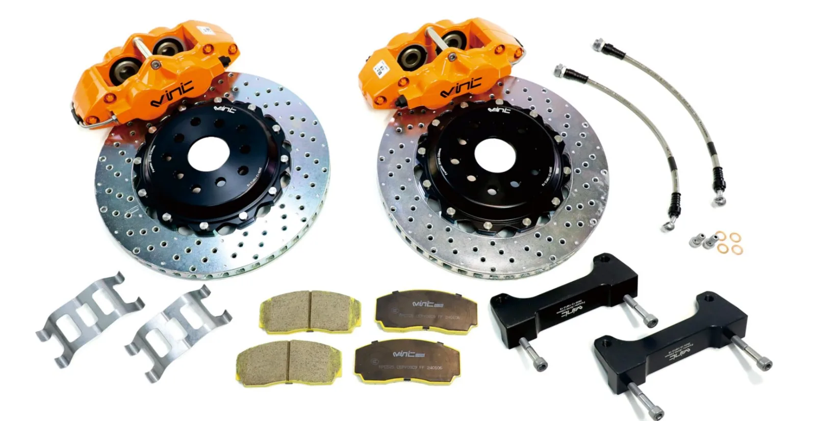 VINIC SV40 orange forged 4-piston big brake kit with rotors, pads and lines