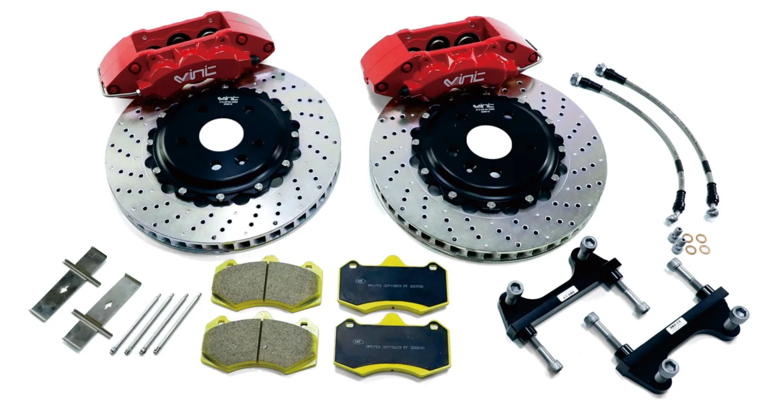VINIC SV60 red forged 6-piston big brake kit with drilled rotors, pads and lines