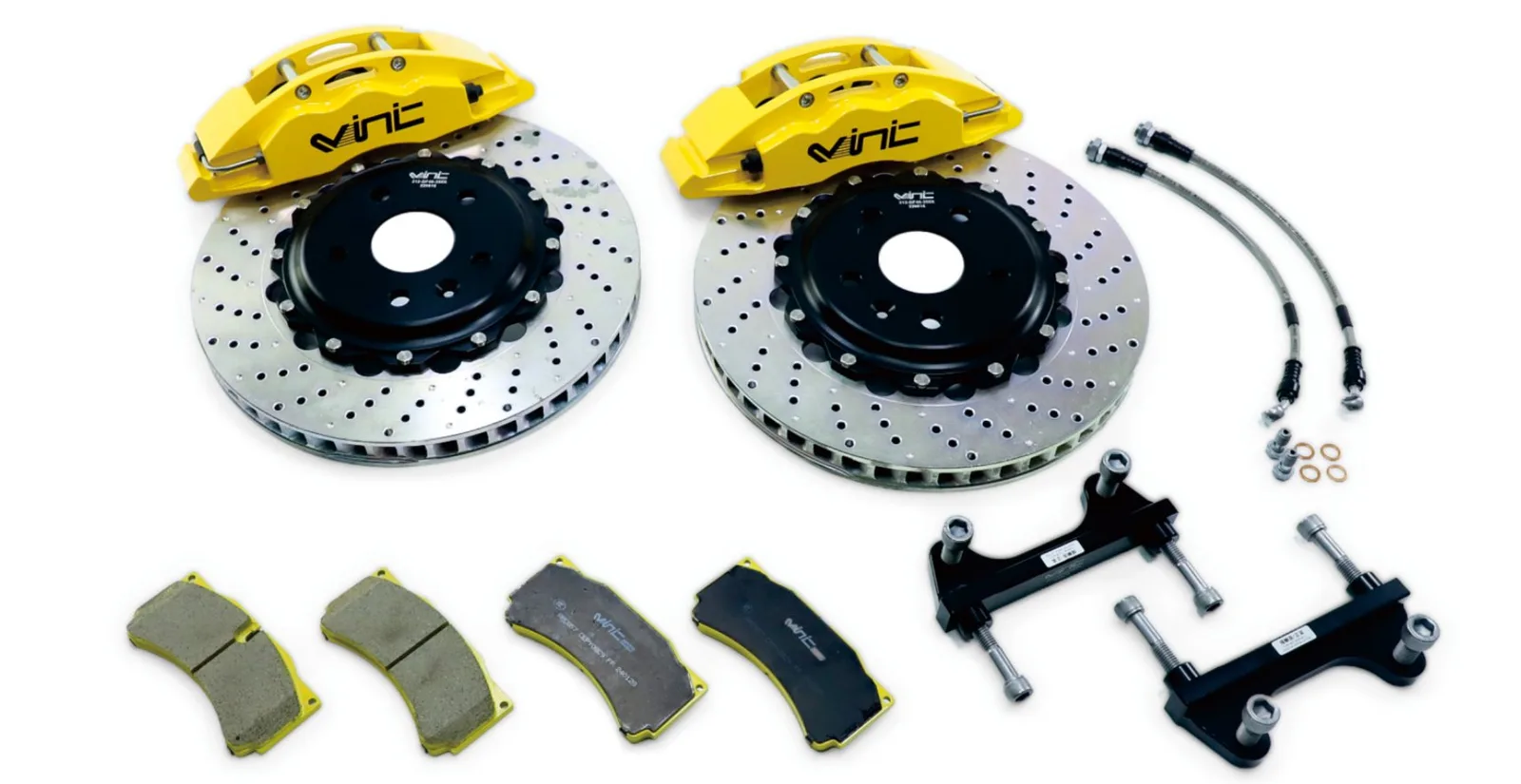 VINIC C60 yellow forged 6-piston big brake kit with drilled rotors