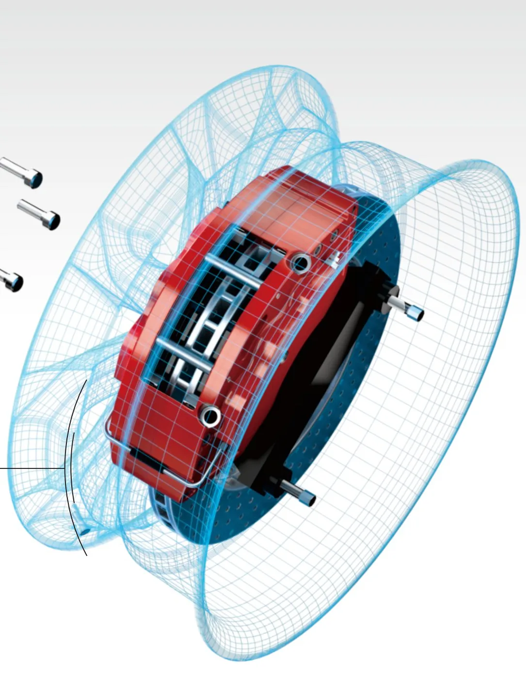 VINIC forged brake caliper cutaway showing pistons and internal structure